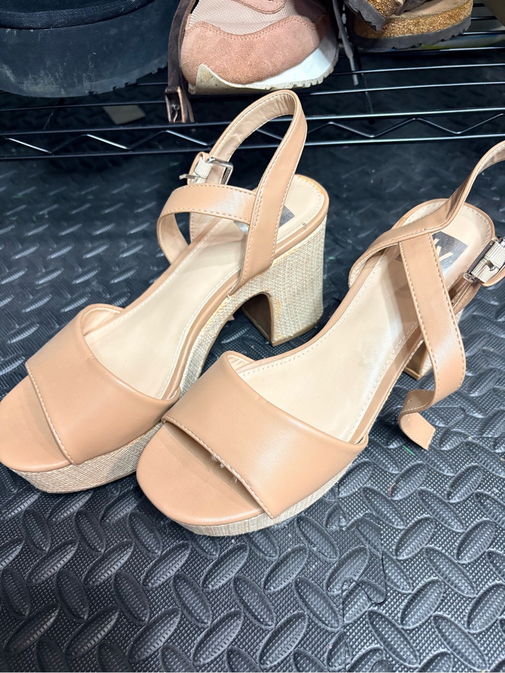Dolce Vita Nude-Tan Platform Block Heel Sandals